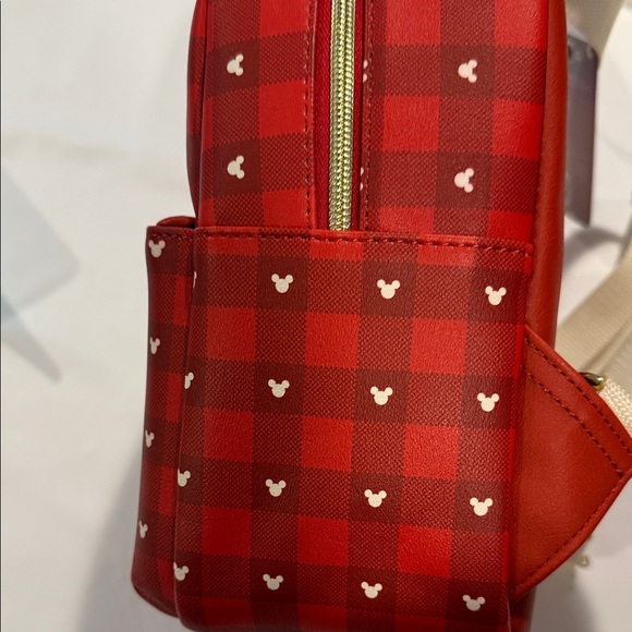 Disney 100 Red Checkered Backpack with Characters NWTS - Picture 8 of 13